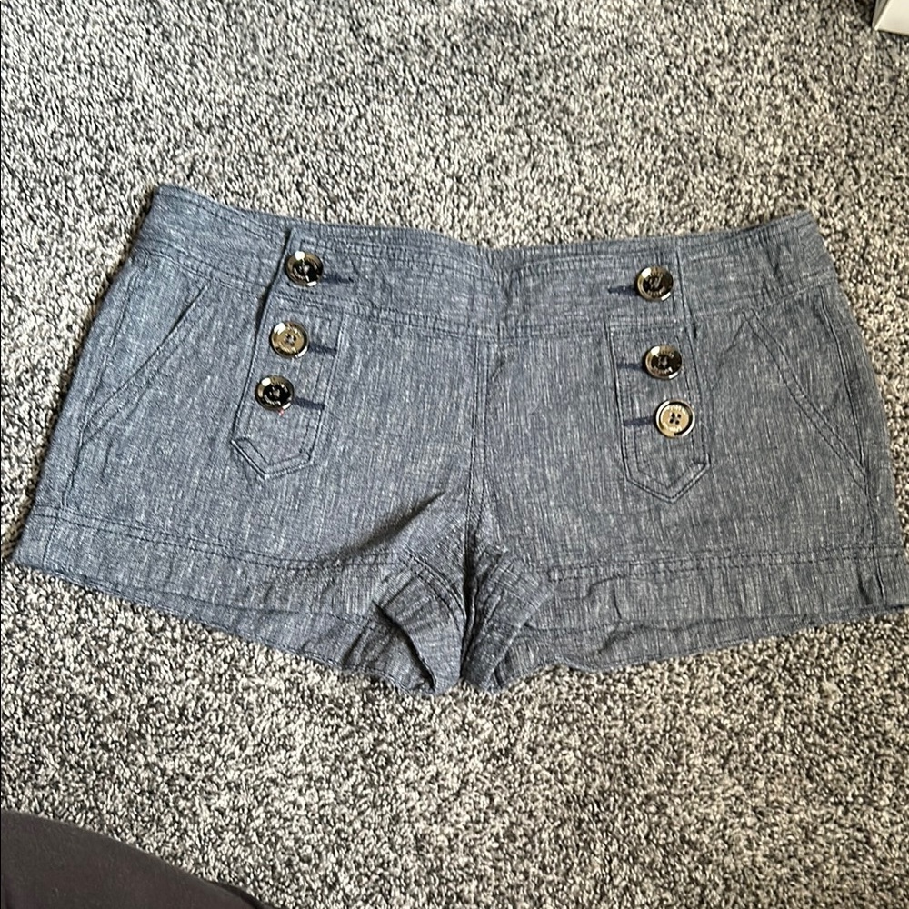 Express women's Blue Button-Accent Shorts